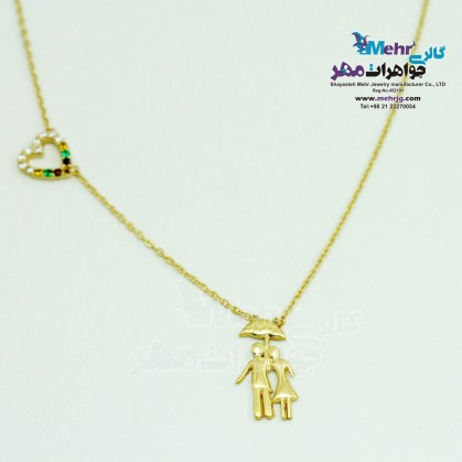 Gold Necklace - Twosome Umbrella Design-MM0506